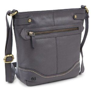 BORN Gray Leather Crossbody Handbag